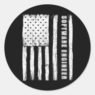 Fourth Of July Shirts For Men Funny Software Engin Classic Round Sticker