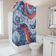 Fourth Of July Starry Musical Swirls