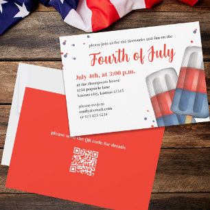 Fourth of July Summer Party Custom Invitation