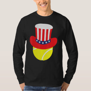 Fourth Of July Tennis Design 4th Of July Usa Flag T-Shirt