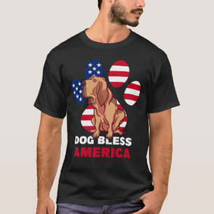 Fourth Of July Usa Patriotic American Bloodhound D T-Shirt