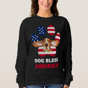 Fourth Of July Usa Patriotic Basset Hound Sweatshirt