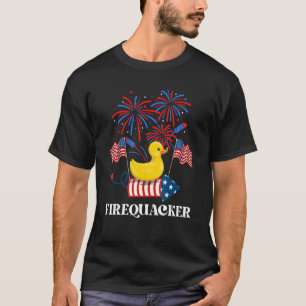 Fourth Of July Usa Patriotic Firecracker Rubber Du T-Shirt