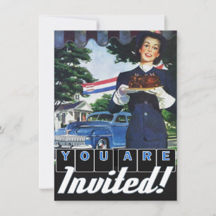 Fourth of July Vintage Classic Car Party Invitation