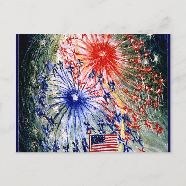 Fourth of July Vintage Postcard (Front)