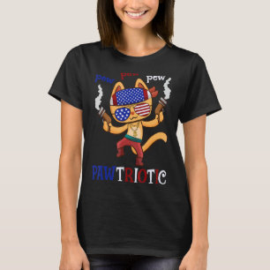 Fourth Of July Womens Meowica Cute Kitten Cat Grap T-Shirt