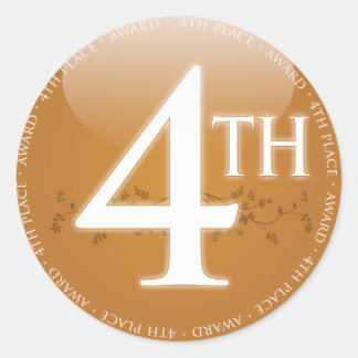 Fourth Place (4th) Award Classic Round Sticker