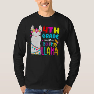 Fourth Team 4th Grade Teacher Rainbow No Prob Llam T-Shirt