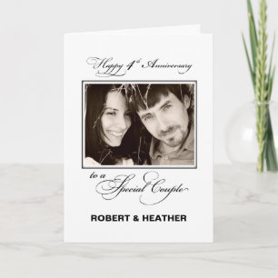 Fourth Wedding Anniversary Custom Name/Photo Card