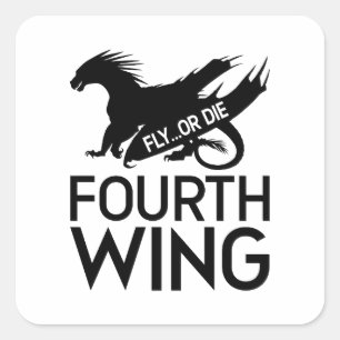 Fourth Wing - Fly Or Die Square Sticker