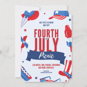 #FourthOfJulyPicnicLiveParadeFireWorksSurpises Invitation