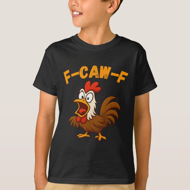 Fowl Rooster Chicken Funny Farm Cartoon Tee  (Front)