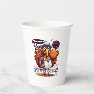 Fowl shot -Happy Thanksgiving Funny Turkey Basketb Paper Cups