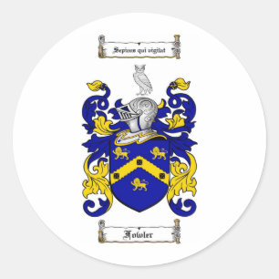 FOWLER FAMILY CREST -  FOWLER COAT OF ARMS CLASSIC ROUND STICKER
