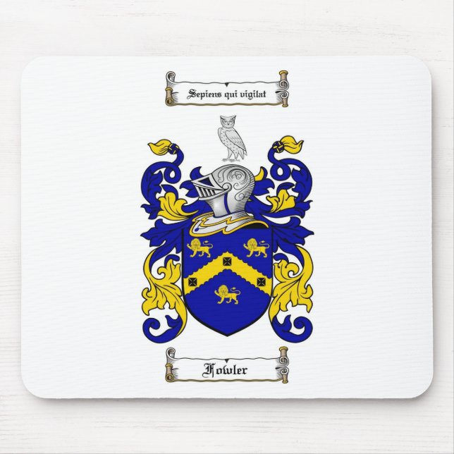 FOWLER FAMILY CREST -  FOWLER COAT OF ARMS MOUSE MAT (Front)