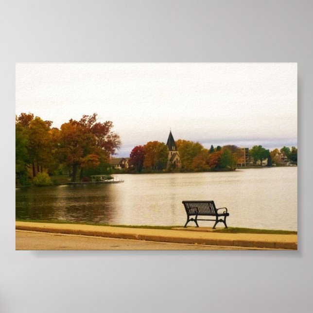 Fowler Lake in Autumn, WI Poster (Front)