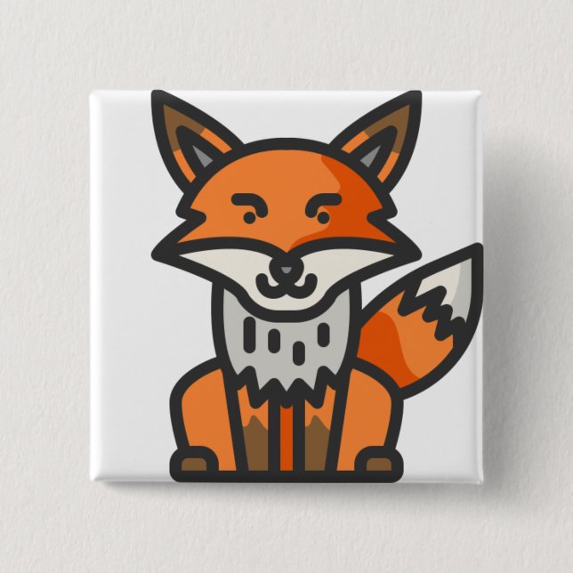 fox 15 cm square badge (Front)