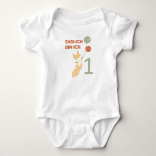Fox 1st Birthday For Babies Cute Animals One Year Baby Bodysuit
