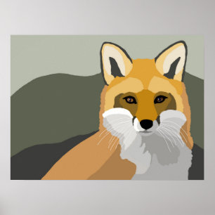 Fox 2 Animal design Poster