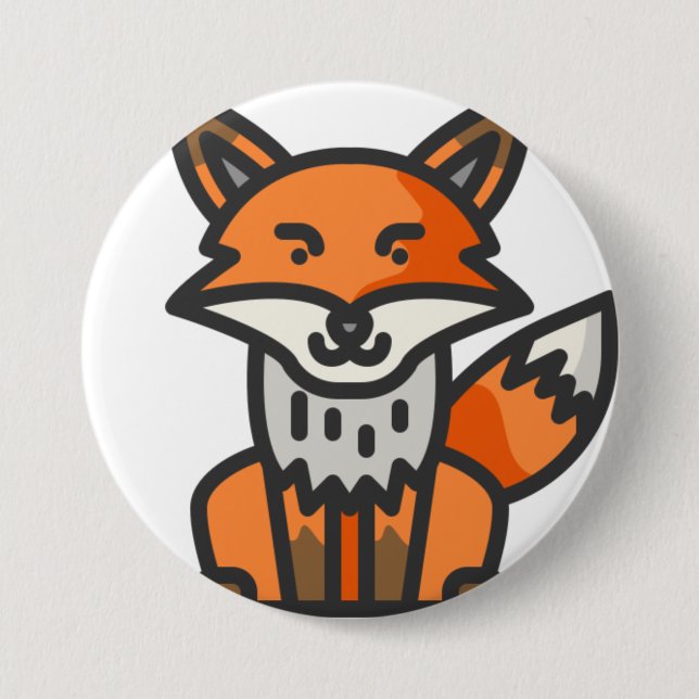fox 7.5 cm round badge (Front)