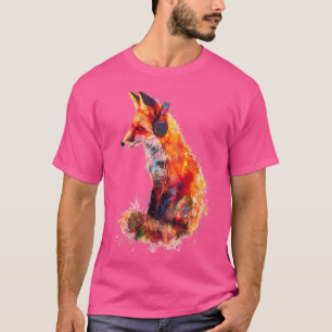 Fox Abstract Painting Animal Art Colourful Fox T-Shirt