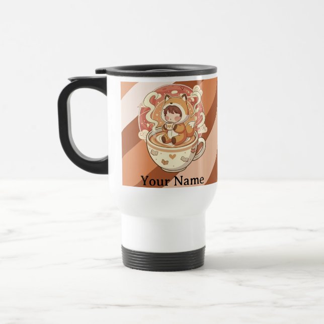Fox Adventure & Books Travel Mug (Left)