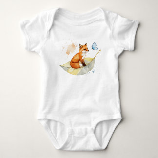 Fox and a butterfly Baby Bodysuit