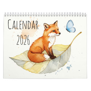 Fox and a butterfly Calendar