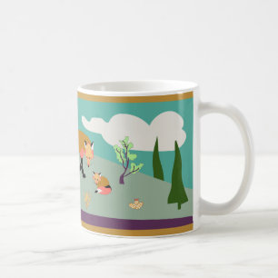 Fox and baby in desert coffee mug