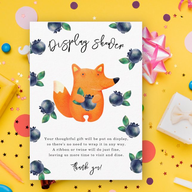 Fox and blueberries - display shower enclosure card (Creator Uploaded)