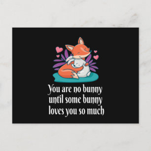 Fox And Bunny Couple Love Peace Friends Postcard