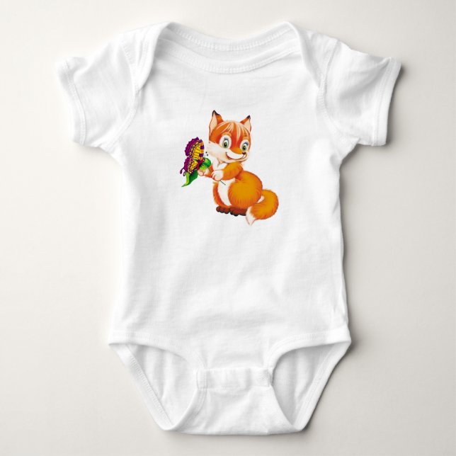 fox and butterfly baby bodysuit (Front)