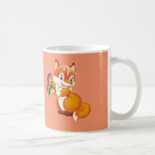 fox and butterfly coffee mug