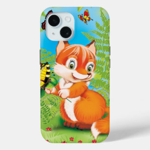 fox and butterfly iPhone 15 case