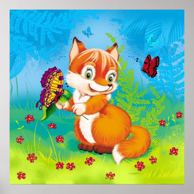 fox and butterfly poster (Front)