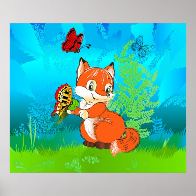 fox and butterfly poster (Front)