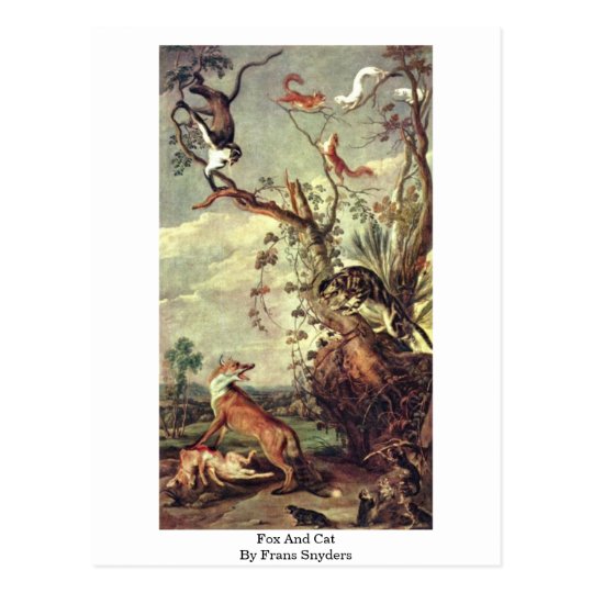 Fox And Cat By Frans Snyders Postcard