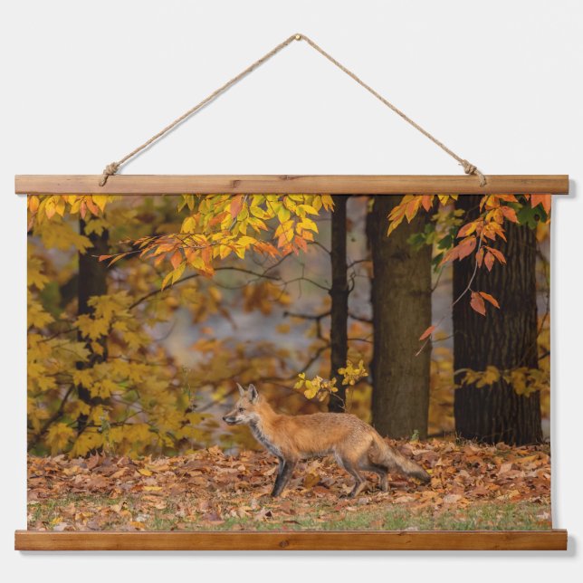 Fox And Colourful Foliage Hanging Tapestry (Front)