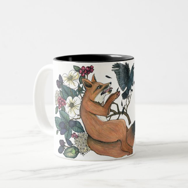 Fox and Crow Mug (Front Left)