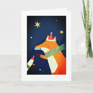 FOX AND DUCK MERRY CHRISTMAS CARD