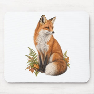 Fox and Ferns for a Peaceful Woodland Desk Mouse Mat