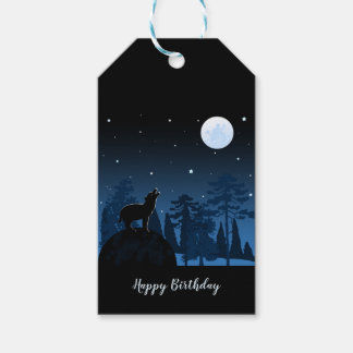Fox And Full Moon At Midnight Gift Tags