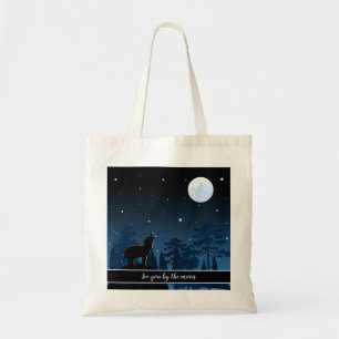 Fox And Full Moon At Night Tote Bag
