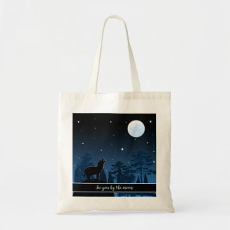 Fox And Full Moon At Night Tote Bag