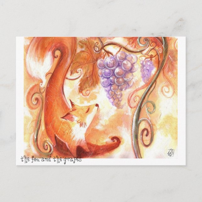 Fox and Grapes Postcard (Front)