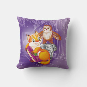 fox and owl cushion