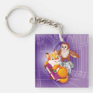 fox and owl key ring