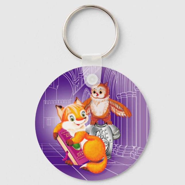 fox and owl key ring (Front)