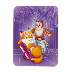 fox and owl magnet