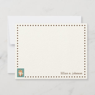 Fox and Owl Personalised Note Card